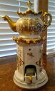 yzLb`piEHEE@Be[WtX̃x[ZeB[|bgAgX^hnhhS[hi|IVINTAGE FRENCH VEILLEUSE TEAPOT ON WARMING STAND HAND PAINTED GOLD NAPOLEONIC