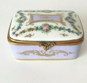 ̵ۥåʡĴƫơ⡼奫ƥեȶܥå饤åVintage Limoges Castel France Trinket Box hand painted Lilac