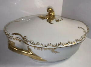 ̵ۥåʡĴƫƥӥɡ⡼ե󥹥ɥȳդСɡAntique Haviland Limoges H&C France Gold Gilt Lidded Covered Caserole 1890s