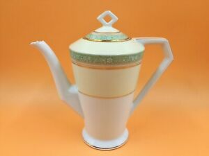 【送料無料】キッチン用品・食器・調理器具・陶器　アールデコノリタケ磁器パイント容量コーヒーティーポット。Art Deco Noritake porcelain 1 pint capacity coffee / tea pot.