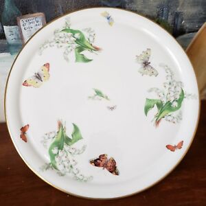 【送料無料】キッチン用品・食器・調理器具・陶器 リモージュフランス磁器のペデスタルケーキスタンドサービングディッシュゴールドリムバタフライVTG LIMOGES FRANCE PORCELAIN PEDESTAL CAKE STAND SERVING DISH GOLD RIM BUTTER