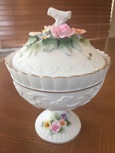 ̵ۥåʡĴƫơǥ¤ΥݡLefton KW 4738 vintage candy/ compote dish on pedestal