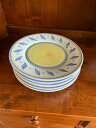 yzLb`piEHEE@ZbgEIuEEBAYE\m}EgDl\fBi[v[gnhyCgC^ASet of 5 Williams Sonoma TOURNESOL 11 1/4 Dinner Plates Hand Painted Italy