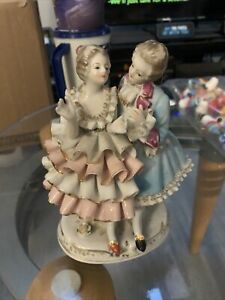 ̵ۥåʡĴƫơƥΥåեޥե奢ӥȥꥢīΥܡ륫åץVintage Antique 19th Century Knockoff Meissen? Figurine Victorian Ball Couple