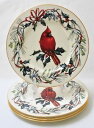 yzLb`piEHEE@ZbgmbNX`Ci~̈AANZgHv[gJ[fBio[hSET 4 LENOX CHINA WINTER GREETINGS 9-3/8 ACCENT LUNCHEON PLATES CARDINAL BIRD