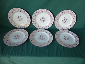 ̵ۥåʡĴƫƥåɥȥ٥꡼ԥ󥯥饹ȥǥʡץ졼Six Antique Wedgwood Strawberry Pink Lustre Dinner Plates 10 1/4
