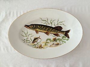 【送料無料】キッチン用品・食器・調理器具・陶器　ヴィンテージナーマンイスラエル磁器白い魚のプラッター年代Vintage Naaman Israel Porcelain 14 White Fish Platter 1950s NAA11
