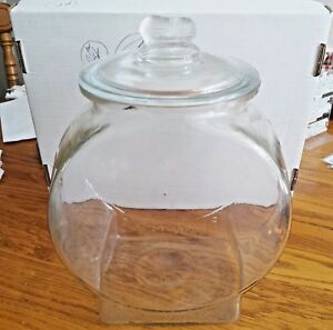 【送料無料】キッチン用品 食器 調理器具 陶器 プランターピーナッツフィッシュボウルジャーエンボスガラスピーナッツトップPlanters Peanuts Fishbowl Jar Embossed Glass with Peanut Top