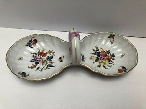 【送料無料】キッチン用品・食器・調理器具・陶器 ヴィンテージヘレンドハンガリースカラップダブルシェルガーデンマーケット昆虫ディッシュVintage Herend Hungary Scalloped Double Shell Garden Market & Insects Hndld