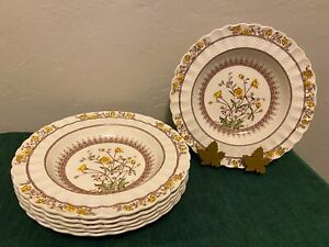 ̵ۥåʡĴƫߥॹץܥΥݥǥХåץå̵в٥󥰥ͥ줿Spode BUTTERCUP Set of 6 x Rim Soup Bowls Free Shipping ENGLAND Excellent Shape