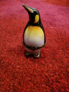 ̵ۥåʡĴƫ⡼ե󥹥ڥ󥮥ȥ󥱥åȥܥåRare Vtg Limoges France Penguin Trinket Box