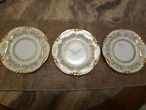 ̵ۥåʡĴƫơץåȥ⡼弧ǯץ졼ȤΥåVINTAGE J. POUYAT LIMOGES PORCELAIN DATED 1908 LUNCHEON PLATE 8 5/8 SET OF 3