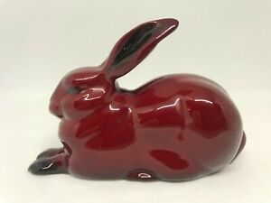 【送料無料】キッチン用品・食器・調理器具・陶器　ロイヤル・ドルトン・フランベ・デ・ラビット・ア・ラビット・ダウン美しいRoyal Doulton Flambe Figurine Of A Rabbit Lying Down-HN2594-Beautiful!!! 4 1/2