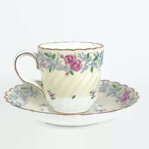 ̵ۥåʡĴƫơߥȥ󥤥󥰥ɥץ󥿥󥹥ǥߥåƫեåȥƥåץåVintage Minton England Printemps Demitasse Porcelain Flat Tea Cup Saucer Set