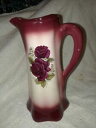 yzLb`piEHEE@Be[Wj[rbh[Ysb`[w̍VINTAGE HANDCRAFTED IN NEWVILLE PA USA RED ROSE PITCHER 10 TALL
