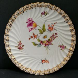 【送料無料】キッチン用品・食器・調理器具・陶器　アンティークドレスデンプレートAntique Dresden Plate c.1880
