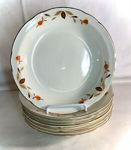 ̵ۥåʡĴƫۡ뽩եեåȥץܥ8 Hall Autumn Leaf 8 1/2 Flat Soup Bowls