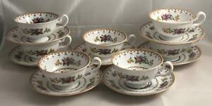 【送料無料】キッチン用品・食器・調理器具・陶器　つのスポデ骨中国ゴールドトリムカップソーサーのセットSet of 7 Spode Bone China PEPLOW Gold Trim Cups & Saucers