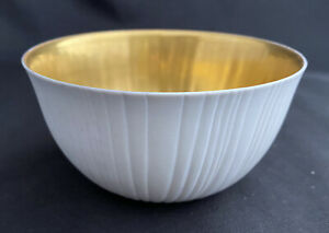 ̵ۥåʡĴƫӡ⡼崶꡼ɥܥԡȥᥤۥ磻ȥSYLVIE COQUET 5-1/8 LIMOGES FEELINGS REEDED BOWL PEIT MAIN WHITE & GOLD