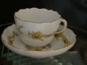 ̵ۥåʡĴƫǽʼޥǥߥååפȥɥ饴ѥFirst Quality Meissen Demitasse Cup And Sauser, Yellow Dragon Pattern