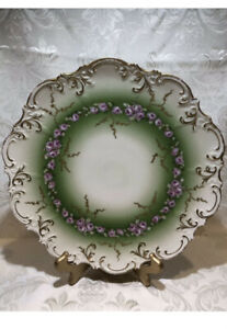 ̵ۥåʡĴƫ⡼Хβ֤Υץ졼ȥե󥹡LIMOGES HAND PAINTED,ROSES FLOWERS PLATE FRANCE AK CD, 12 3/4.