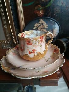 ̵ۥåʡĴƫɥ󥰥꡼󥵥󥺥Υ󥻥ȥƥƥåˤäƺ줿ȥꥪƥåץ⡼TRIO TEA CUP LIMOGES MADE BY M.REDON H.GREEN&SONS Cannon St AESTHET