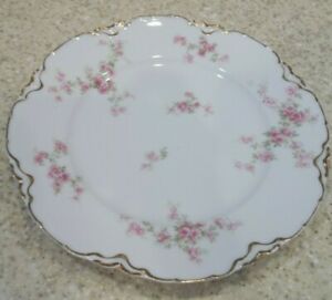 ̵ۥåʡĴƫϥӥɥե󥹥⡼奵ץ졼򤤥ԥ󥯤β֥Х饴ɥå2 Haviland France Limoges Salad Plates 8 1/2 White Pink Flowers Roses Gold Edge