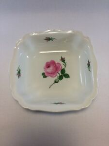 ̵ۥåʡĴƫޥԥ󥯥ӥ󥰥ܥ7 X 7 Meissen Pink Rose SQUARE SERVING BOWL