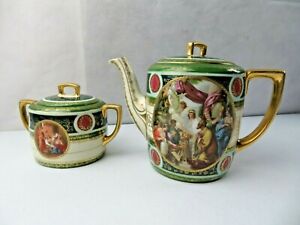 Royal Vienna Karlsbad Czechoslovakia Teapot n Sugar Bowlロイヤル・ウィーン・カールスバド・チェコスロバキアティーポットシュガーボウル※注意※NYからの配送になりますので2週間前後お時間...