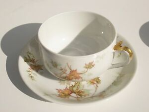 ̵ۥåʡĴƫϥӥɥե󥹥꡼եƥåפȥϥӥɥ⡼äHaviland FranceAutumn Leaf tea cup and saucer Haviland & Co Limoges MOREb