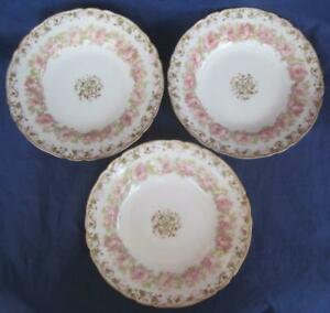 ̵ۥåʡĴƫϥӥɥ饤⡼ե󥹥ॹץܥԥ󥯥Haviland & Co Schleiger 55i Limoges France 3 Rimmed Soup Bowls 8.75 Pink Gold