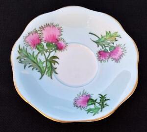 【送料無料】キッチン用品・食器・調理器具・陶器　ヴィンテージ年代フォーリースタッフォードシャーイングランドグレンキャリーシスルソーサーVintage 50s FOLEY Staffordshire England GLENCARRY THISTLE 5 1/2d Saucer