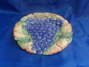 ̵ۥåʡĴƫơեåĥեɥΥޥ䡼ɥץ졼ȥ֥ɥVintage Fitz & Floyd Sonoma Vineyard CAKE PLATE 10-1/8 Grapes & Leaves