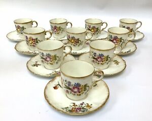 【送料無料】キッチン用品・食器・調理器具・陶器　アンティークリモージュカップソーサー手塗装アールヌーボーハビランドAntique Limoges Cups & Saucers X 10 GDA hand Painted Art Nouveau Haviland