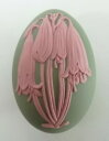 Wedgwood Pink On Green Jasperware Egg Trinket Box Christmas Bell Flower RAREウェッグウッドピンクオングリーンジャスパーウェアエッグトリンケットボックスクリスマスベル...