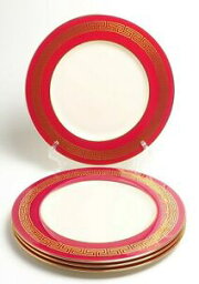 【送料無料】キッチン用品・食器・調理器具・陶器　レノックスロンデルギリシャキーレッドディナープレートのセットSet of 4-Lenox Rondelle Greek Key Red Dinner Plates X-403-R