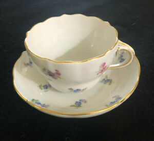 ̵ۥåʡĴƫޥƥåפȥMeissen 19th century Hand Painted Tea Cup and Saucer