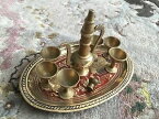 【送料無料】キッチン用品・食器・調理器具・陶器　絶対に幻想的なアンティーク年代エナメル真鍮ミニチュアペルシャティーセットAbsolutely Fantastic Antique (1890s) Enamelled Brass Miniature Persian Tea Set