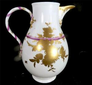 ̵ۥåʡĴƫƥޥƫ拾ҡݥåȥɥץޥN925 ANTIQUE 18TH CENTURY MEISSEN PORCELAIN COFFEE POT GOLD PUCE CAMAIEU