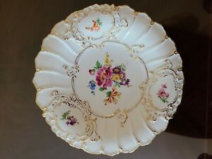 ̵ۥåʡĴƫƥޥ󼧴ץ졼ȥܥȲ֤ȥɥȥAntique Meissen Porcelain Plate / Bowl with Flowers and Gold Trim