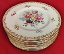 yzLb`piEHEE@NEX^btH[hV[COh̃u[PS[hMg`v[gZbgCrown Staffordshire England's Bouquet Gold Gilt Lunch Plates - Set of 12