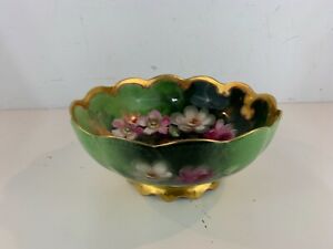 ̵ۥåʡĴƫƥ⡼弧ԥåɥܥ֤Antique T&V Limoges Porcelain Hand Painted Pickard Bowl with Floral Decorations