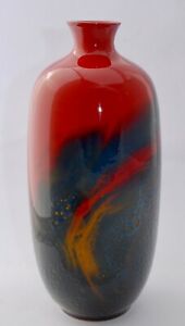 【送料無料】キッチン用品・食器・調理器具・陶器　ラージロイヤルドルトンソンフランベ花瓶フランベ花瓶Large Royal Doulton Sung FLAMBE VEINED Vase 1619 - 28.5cm - Flamb? Vase