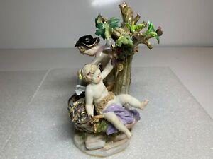 ̵ۥåʡĴƫڤΥե奢β򸦤ޥ󥭥塼ԥåɥ֥ץåƥMeissen Cupids Cherubs Putti Sharpening Arrows Under Tree Figurine E26