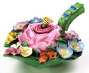 【送料無料】キッチン用品・食器・調理器具・陶器　アンティーク磁器の花はハミツポットインクウェル年頃に覆われたAntique Porcelain Flower Encrusted Honey Pot Inkwell Circa 1890