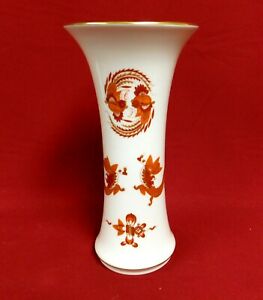 ̵ۥåʡĴƫϥޥ󼧴åɥɥ饴9 1/2 High Meissen Porcelain Red Dragon Vase