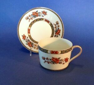 ̵ۥåʡĴƫ磻롦⡼塦ޥ󥫥åסɡåĤ֥եRoyale Limoges Mandarin - Cup And Saucer Set - Blue And Red - By Towle - France