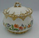 yzLb`piEHEE@Be[Wt[T[rO{EbhLfBgPbgfBbVzCgS[h؂₩ȃgVintage Floral Serving Bowl w/Lid Candy/Trinket Dish White w/Gold Orn