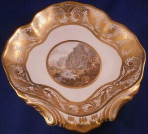 【送料無料】キッチン用品・食器・調理器具・陶器 アンティークダービー磁器風光明媚なデザートディッシュポルゼラン・シャレ英語Antique 1810 Derby Porcelain Scenic Dessert Dish Porzellan Schale English #2