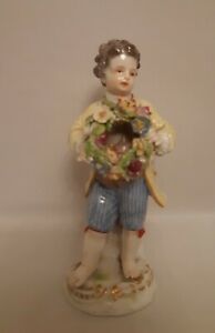 ̵ۥåʡĴƫޥ󼧴ե奢ե奢ǯMeissen Porcelain Figurine Figure Boy With Flowers